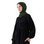 Moda Berel - Roba Detaylı Cepli Mısır Ipeği Zeynep Ferace (Siyah, 1)