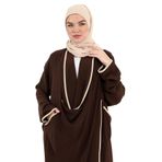 Moda Berel - Salaş Dökümlü Cepli Fenomen Çapraz Tunik (Acı Kahve, Standart)