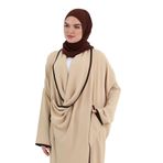 Moda Berel - Salaş Dökümlü Cepli Fenomen Çapraz Tunik (Bej, Standart)