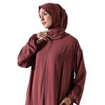 Moda Berel - Şalı ile Birleşik Kese Hediyeli Cepli Manşeti Lastikli Luabe Namaz Ferace (Gül Kurusu, 2)