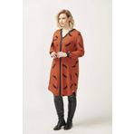 Moda Berray 1956 Tarçın Tüy Desenli Uzun Kollu Esnek Büyük Beden Triko Kadın Elbise