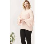 Moda Berray 28009 Somon Kolları Fırfırlı Büyük Beden Kadın Bluz