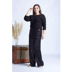 Moda Berray 4024 Siyah Payetli Büyük Beden Pantolon