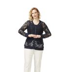 Moda Berray 4030 Dantel Fermuarlı Büyük Beden Ceket Lacivert LACİVERT-44