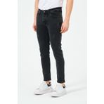 moda biz Erkek Füme Kot Lazerli Slimfit Likralı Pamuklu Jeans Kot Pantolon
