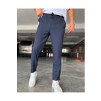 moda biz Erkek Lacivert Beli Bağcıklı Lastikli Slim Fit Rahat Kesim Cepli Jogger Pantolon