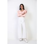 Moda Bu Huban Moda Kadın Ekru Beli Lastikli Bol Paça Salaş Yazlık Pantolon Aerobin-865829