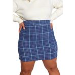 Moda Büyük Beden Regular Ekose Desen Günlük Mini Boy Ekose Desenli Etek
