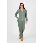 Moda Çizgi 2775 Yeşil Penye Uzun Kol Kadın Pijama Takımı