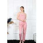 Moda Çizgi 4136 Somon İp Askılı Kadın Pijama Takımı