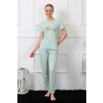 Moda Çizgi 4140 Su Yeşili Kısa Kol Kadın Pijama Takımı