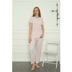 Moda Çizgi 4157 Pembe Penye Kadın Pijama Takımı