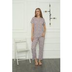 Moda Çizgi 4166 Beyaz Penye Kadın Pijama Takımı