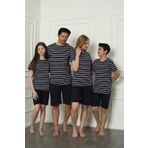 Moda Çizgi 50117 Aile Anne - Kız Penye Şortlu Pijama Takım