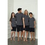 Moda Çizgi 50117 Aile Baba - Oğul Penye Şortlu Pijama Takım