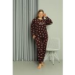 Moda Çizgi 808041 Welsoft Polar Büyük Beden Kadın Pijama Takımı