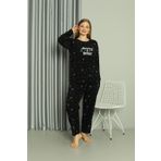Moda Çizgi 808043 Welsoft Polar Büyük Beden Kadın Pijama Takımı
