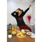 Moda Çizgi 8509 Siyah Welsoft Polar Kadın Pijama Takımı