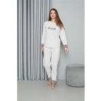 Moda Çizgi 8515 Beyaz Welsoft Polar Kadın Pijama Takımı