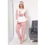 Moda Çizgi Polar Kadın Pijama Takımı