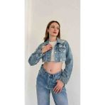 Moda Crop Kot Ceket - 36 - 00404 Mavi