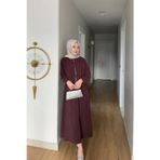 Moda Cupra Kumaş Bordo Kadın Elbise Etek Takım