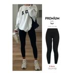 Moda Days Ribana Örme Fitilli Yüksek Bel Toparlayıcı Siyah Tayt İç Göstermez Mat Kumaş
