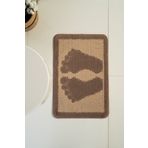 Moda Dekor Lux 40x60 cm Ayak İzi Kahverengi Banyo Paspası