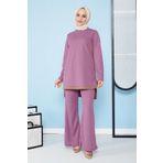 Moda Ebva 5021 Gül Kurusu İspanyol Paça İkili Tesettür Kombin