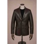 Moda Erkek Kahve Cep Detaylı Düğmeli Hakiki Kuzu Derisi Blazer Ceket - 2XL - 0-Kahverengi