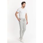 MODA Erkek Keten Jogger Pantolon – Gri | Slim Kesim, Elastik Bel