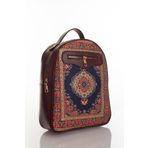 MODA Etnik Dokuma Desenli Deri Kadın Sırt Çantası