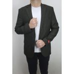 Moda Fistan Store Erkek Düz Spor Kesim Normal Kalıp Çift Düğme Çift Yırtmaçlı Blazer Ceket - 48 - Haki Yeşil
