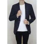 Moda Fistan Store Erkek Ekose Kareli Italyan Kesim Dar Kalıp Çift Düğme Kışlık Blazer Ceket - Lacivert - 6 Drop - 50 / 6