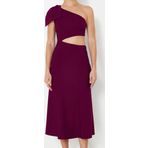 Moda Fit Mezuniyet Balo Finike Dokuma Asimetrik Yaka Kolsuz Kol Bodycone Midi Boy Elbise