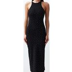 Moda Fit Mezuniyet Balo Finike Dokuma Bisiklet Yaka Kolsuz Kol Bodycone Midi Boy Elbise