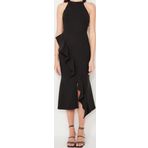 Moda Fit Mezuniyet Balo Finike Dokuma Halter Yaka Kolsuz Kol Anvelop Midi Boy Elbise