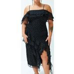 Moda Fit Şık Abiye Gece Şifon Dokuma Kare Yaka Askılı Kol A-Line Maxi Boy Büyük Beden Elbise
