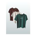 Moda Glo Unisex 3'Lü Brooklyn Baskılı Oversize T-shirt