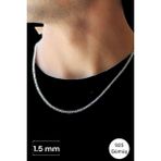 Moda Gümüş Evi 925 Ayar Gümüş 1.5 mm Figaro Erkek Zincir Kolye - Şıklığın Simgesi - 55 cm
