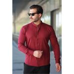 MODA Hakim Yaka Pamuklu Erkek Gömlek Bordo