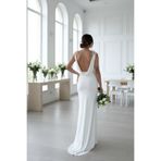 Moda Hour Beyaz Degaje Sırt Detaylı Modern Gelinlik, Nikah Elbisesi, Bride