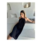 Moda Hour Büyük Beden Boyundan Bağlamalı Kaşkorse Elbise