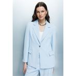 Moda İlgi Modailgi Mono Yaka Vatkalı Tek Düğme Ceket - 40051 Mavi
