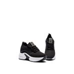 Moda Kadıköy KADIN SİYAH GİZLİ TOPUKLU TAŞLI RAHAT YÜKSEK TABAN TRİKO SNEAKER AYAKKABI