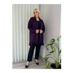 MODA KADIN BÜYÜK BEDEN ASİMETRİK KESİM PÜSKÜLLÜ ESNEK SALAŞ HIRKA