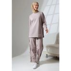 Moda Kadın Gül Kurusu Mevsimlik Penye Alt Üst Spor ve Rahat Tesettür Takım