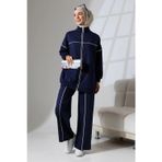Moda Kadın Lacivert Mevsimlik Penye Alt Üst Spor Ve Rahat Ikili Tunik Pantolon Şık Tesettür Takım