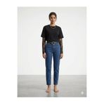 MODA Kadın Siyah/Acı Kahve Güpür Dantel Kollu Oversize Basic Tişört Üst