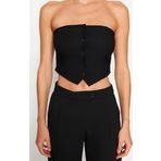Moda Kare Yaka Dokuma Fit Düz Desen Casual Günlük Crop Kolsuz Bluz
